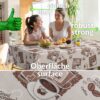 Wachstuch Tischdecke abwaschbar Wachstischdecke Meterware Coffee Time Outdoor Tischdecke Gartentischdecke – 90x130cm, Schnittkante