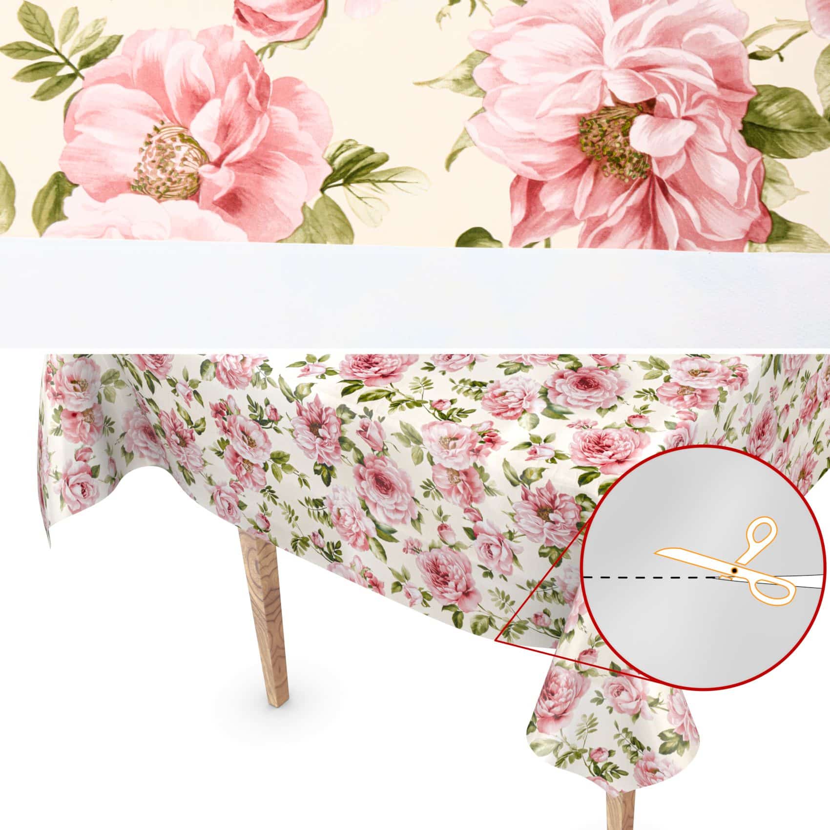 Wachstuchtischdecke abwaschbare Tischdecke Outdoor Natalie Blumen Gartentischdecke wetterfest – 100x140cm, Schnittkante