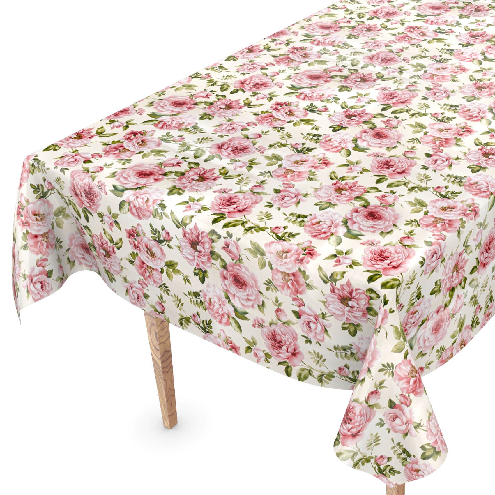 Wachstuchtischdecke abwaschbare Tischdecke Outdoor Natalie Blumen Gartentischdecke wetterfest – 100x140cm, Schnittkante