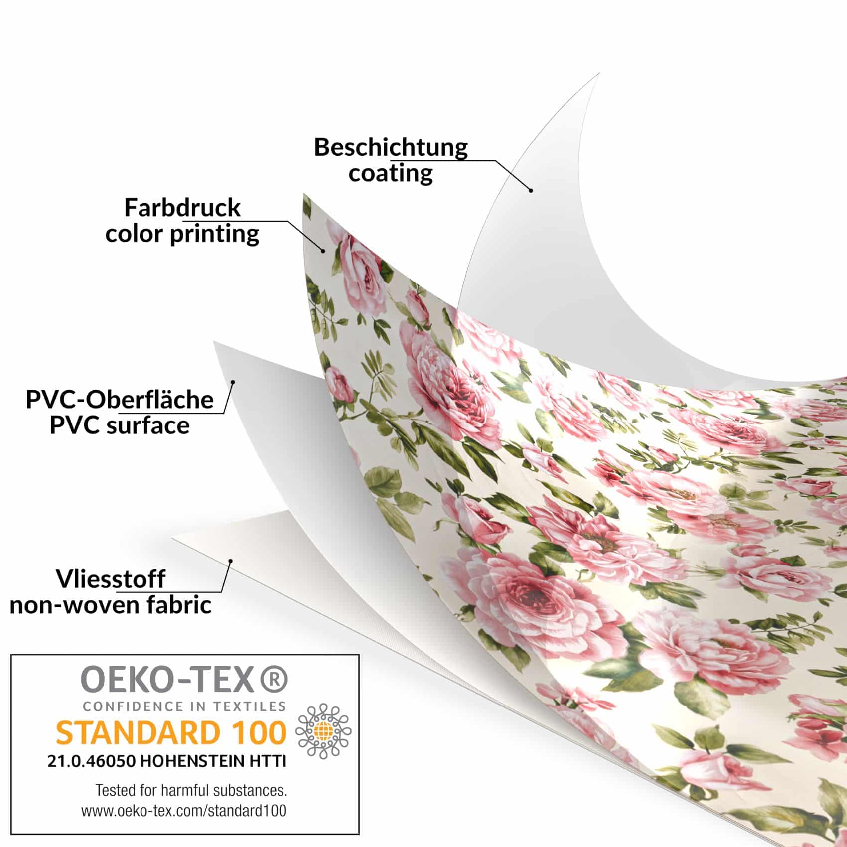 Wachstuchtischdecke abwaschbare Tischdecke Outdoor Natalie Blumen Gartentischdecke wetterfest – 100x140cm, Schnittkante