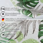 Wachstuch Tischdecke abwaschbar Wachstischdecke Meterware Palmenblätter Grün Outdoor Tischdecke Gartischdecke