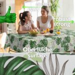 Wachstuch Tischdecke abwaschbar Wachstischdecke Meterware Palmenblätter Grün Outdoor Tischdecke Gartischdecke