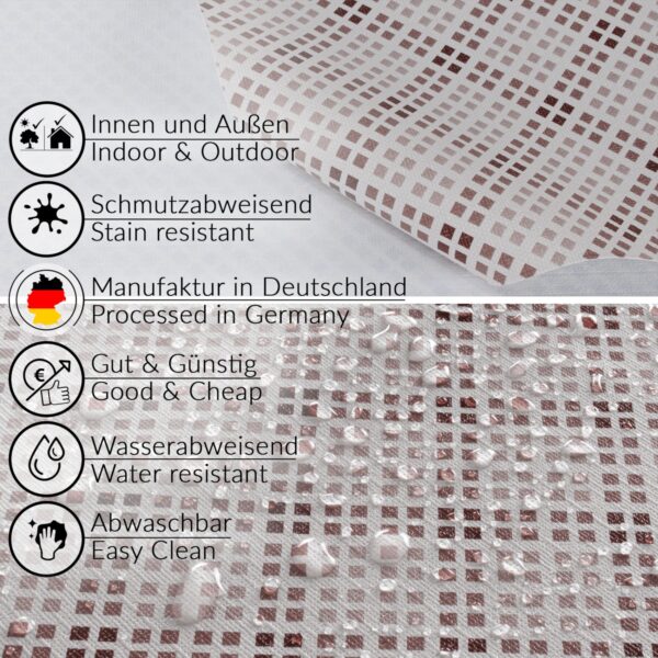 Wachstuch Tischdecke abwaschbar Wachstischdecke Meterware Pixel Karo Beige Outdoor Tischdecke Gartentischdecke – 90x130cm, Schnittkante