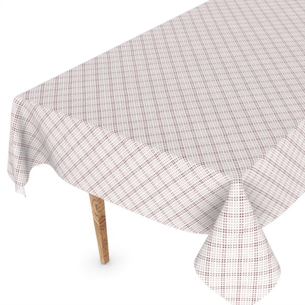 Wachstuch Tischdecke abwaschbar Wachstischdecke Meterware Pixel Karo Beige Outdoor Tischdecke Gartentischdecke – 90x130cm, Schnittkante