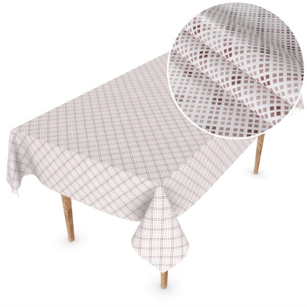 Wachstuch Tischdecke abwaschbar Wachstischdecke Meterware Pixel Karo Beige Outdoor Tischdecke Gartentischdecke – 90x130cm, Schnittkante