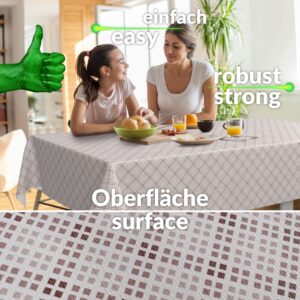 Wachstuch Tischdecke abwaschbar Wachstischdecke Meterware Pixel Karo Beige Outdoor Tischdecke Gartentischdecke