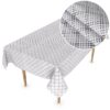 Wachstuch Tischdecke abwaschbar Wachstischdecke Meterware Pixel Karo Grau Outdoor Tischdecke Gartentischdecke – 90x130cm, Schnittkante