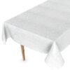 Wachstuch Tischdecke abwaschbar Wachstischdecke Meterware Weiß Blumen Reliefdruck Outdoor Tischdecke Gartentischdecke
