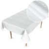 Wachstuch Tischdecke abwaschbar Wachstischdecke Meterware Weiß Blumen Reliefdruck Outdoor Tischdecke Gartentischdecke