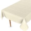 Wachstuch Tischdecke abwaschbar Wachstischdecke Meterware Karo Quadrat Hellgold Outdoor Tischdecke Gartentischdecke – 90x130cm, Schnittkante
