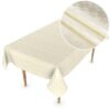 Wachstuch Tischdecke abwaschbar Wachstischdecke Meterware Karo Quadrat Hellgold Outdoor Tischdecke Gartentischdecke – 90x130cm, Schnittkante