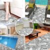 Weichschaummatte Badematte rutschfest Badvorleger Meterware Antirutschmatte Teppich Blau/Grün/Grau 65cm Breite