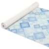 Weichschaummatte Badvorleger Badematte Meterware Karo Blau Breite 80cm