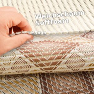 Badematte Weichschaummatte Badvorleger Karo Braun Breite 65cm Meterware