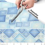 Weichschaummatte Badematte Badvorleger Karo Blau Breite 65cm Meterware