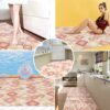Badematte Weichschaummatte Bad Schaummatte Karo Braun Breite 130cm Badvorleger Meterware