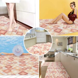 Badematte Weichschaummatte Bad Schaummatte Karo Braun Breite 130cm Badvorleger Meterware