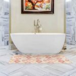 Badematte Weichschaummatte Badvorleger Karo Braun Breite 65cm Meterware