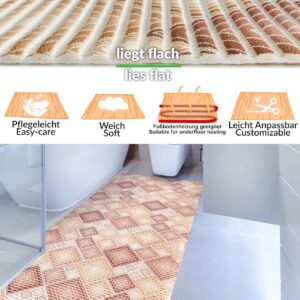 Badematte Weichschaummatte Badvorleger Karo Braun Breite 65cm Meterware