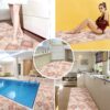 Badematte Weichschaummatte Badvorleger Karo Braun Breite 65cm Meterware