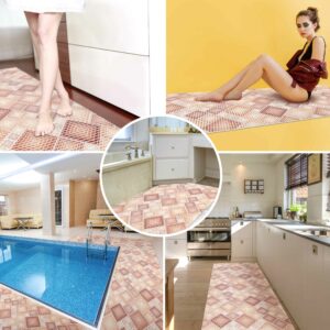 Badematte Weichschaummatte Badvorleger Karo Braun Breite 65cm Meterware