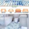 Badematte aus Meterware Delfine Maritim Blau Breite 80cm Weichschaummatte Badvorleger