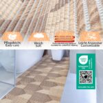 Weichschaummatte Badematte rutschfest Badvorleger Meterware Antirutschmatte 3D Holz Braun/Grau 65cm Breite