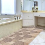 Weichschaummatte Badematte rutschfest Badvorleger Meterware Antirutschmatte 3D Holz Braun/Grau 65cm Breite