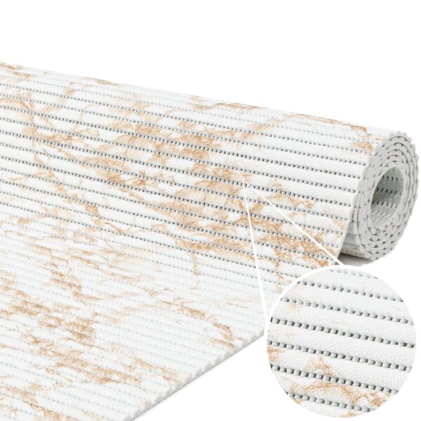 Weichschaummatte Badematte rutschfest Badvorleger Meterware Antirutschmatte Marmor Blau/Beige/Braun/Grau 65cm Breite – Marmor Beige, 100x65cm