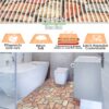 Badematte aus Meterware Pflastersteine Braun Breite 80cm Weichschaummatte Badvorleger