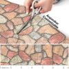 Weichschaummatte Badematte Steine Mosaik mehrfarbig Breite 65cm Meterware