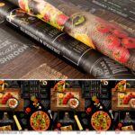 Wachstuch Wachstuchtischdecke Pizza Schwarz abwaschbar