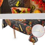 Wachstuch Wachstuchtischdecke Pizza Schwarz abwaschbar
