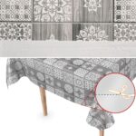 Wachstuch Wachstuchtischdecke Karo Grau Holz abwaschbar