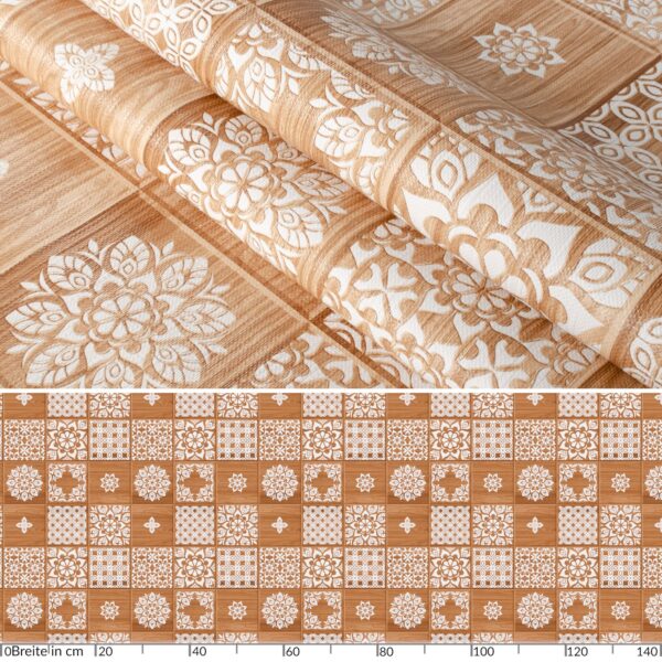 Wachstuch Wachstuchtischdecke Karo Braun abwaschbar – 100x140cm, Schnittkante