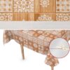 Wachstuch Wachstuchtischdecke Karo Braun abwaschbar – 100x140cm, Schnittkante