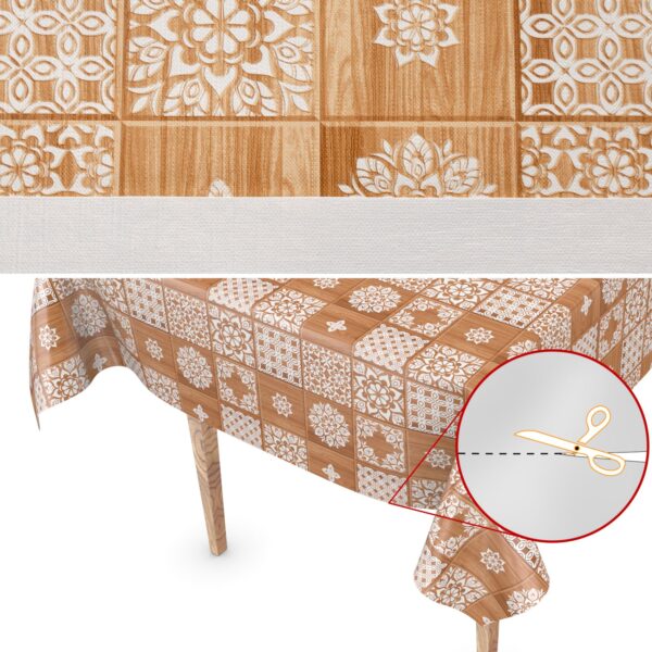 Wachstuch Wachstuchtischdecke Karo Braun abwaschbar – 100x140cm, Schnittkante