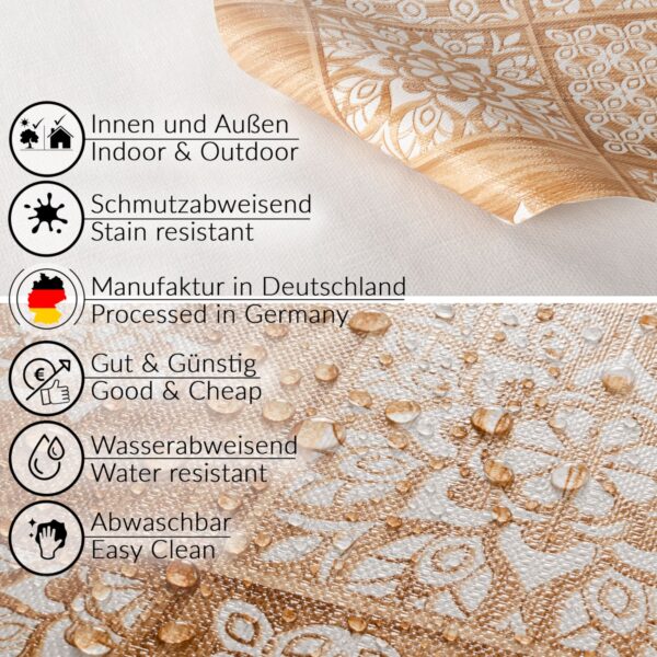 Wachstuch Wachstuchtischdecke Karo Braun abwaschbar – 100x140cm, Schnittkante