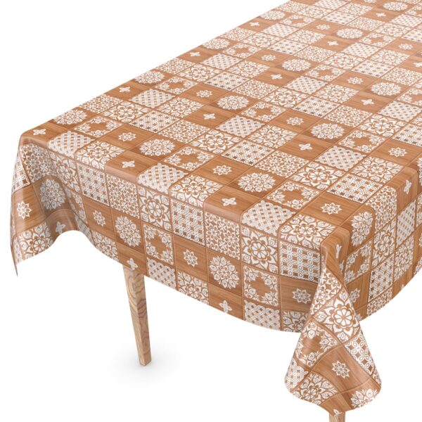 Wachstuch Wachstuchtischdecke Karo Braun abwaschbar – 100x140cm, Schnittkante
