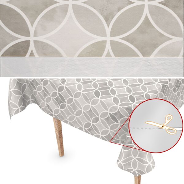 Wachstuch Tischdecke abwaschbar Wachstuchtischdecke Kaleidoskop Grau abwaschbar – 100x140cm, Schnittkante