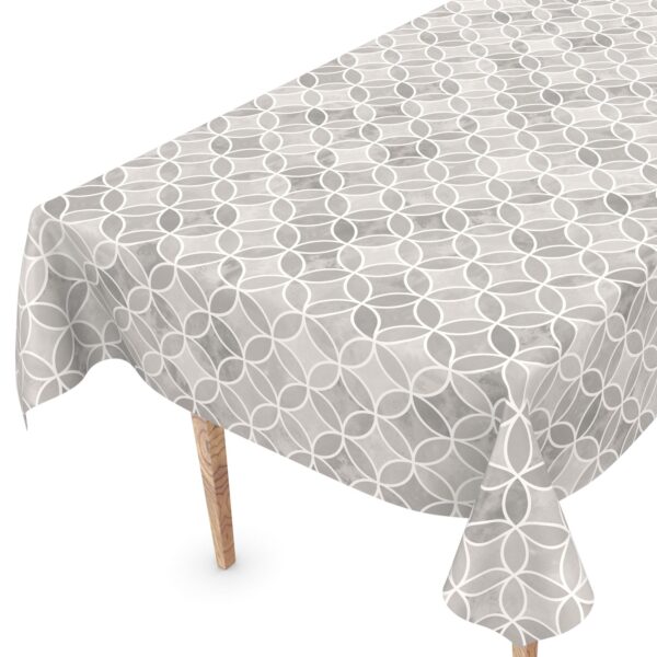 Wachstuch Tischdecke abwaschbar Wachstuchtischdecke Kaleidoskop Grau abwaschbar – 100x140cm, Schnittkante