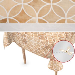 Wachstuch Tischdecke abwaschbar Wachstuchtischdecke Kaleidoskop Beige, 100 × 140 cm, Schnittkante – Ansicht 2