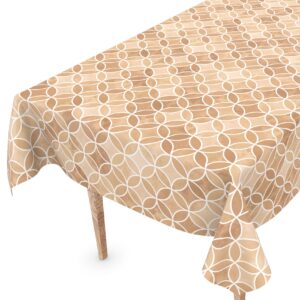 Wachstuch Tischdecke abwaschbar Wachstuchtischdecke Kaleidoskop Beige abwaschbar – 100x140cm, Schnittkante