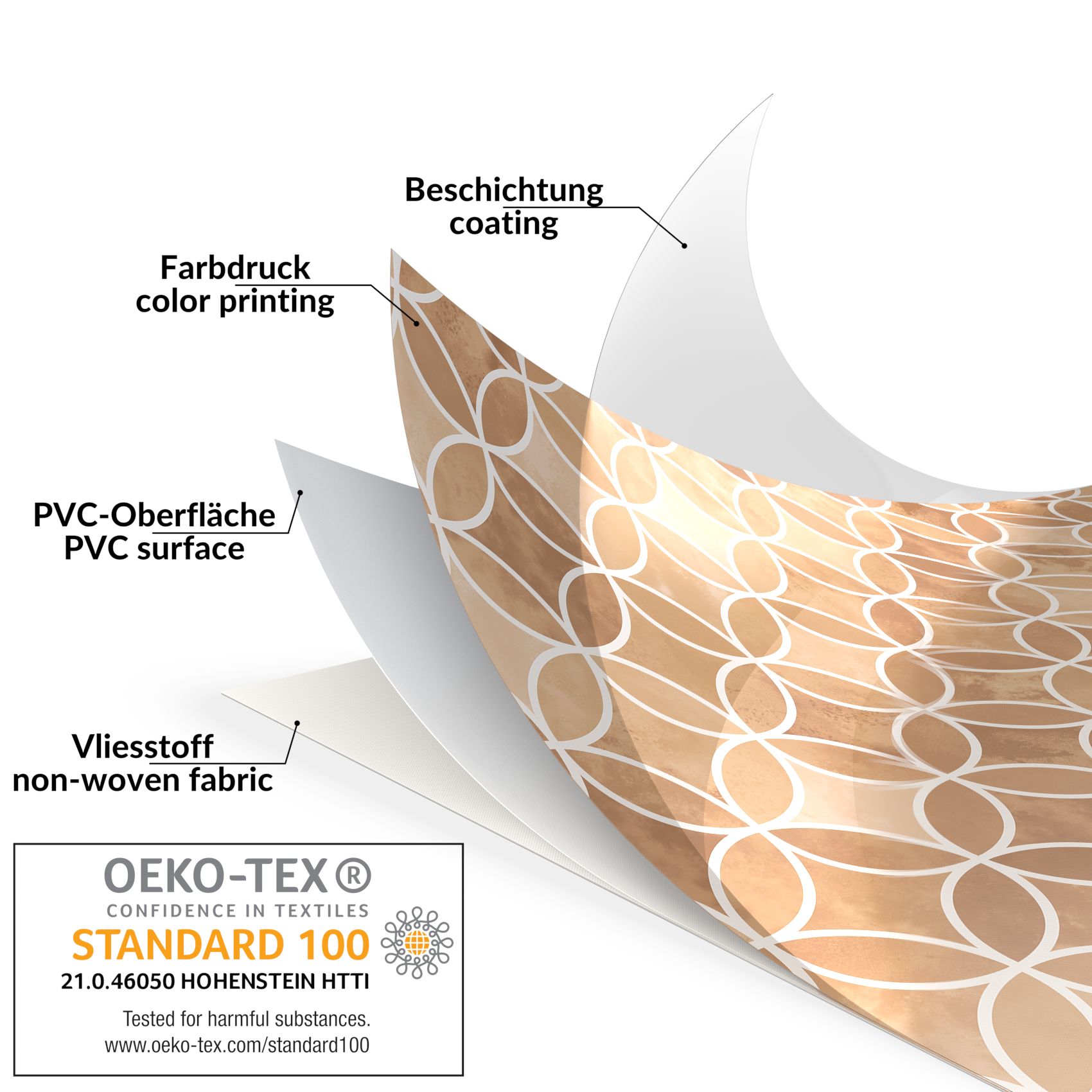 E43430B_80-1 Wachstuch Tischdecke abwaschbar Wachstuchtischdecke Kaleidoskop Beige abwaschbar – 100x140cm, Schnittkante