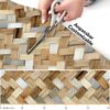 Läufer Textil Teppich rutschfest abwaschbar Flechtmuster Geflochten Beige 50cm Breit