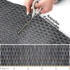 Läufer Küchen Teppich abwischbar Textil + PVC rutschfest Flechtoptik Anthrazit 50cm Breit