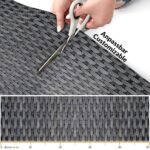 Läufer Küchen Teppich abwischbar Textil + PVC rutschfest Flechtoptik Anthrazit 50cm Breit