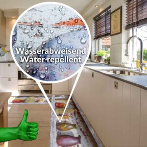 Teppichläufer Küchenläufer isolierend Boden Läufer abwaschbar Textil + PVC rutschfest Rustikal Krug Karaffe Kanne Mehrfarbig 50cm Breit