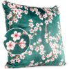 Dekokissen Kissenbezug Sofakissen Kissenhülle Zierkissen Polyester Mikrofaser 21 Deisgns 2 Größen – Sakura Petrol, 40x40cm ohne Füllung