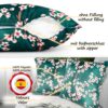 Dekokissen Kissenbezug Sofakissen Kissenhülle Zierkissen Polyester Mikrofaser 21 Deisgns 2 Größen – Sakura Petrol, 40x40cm ohne Füllung